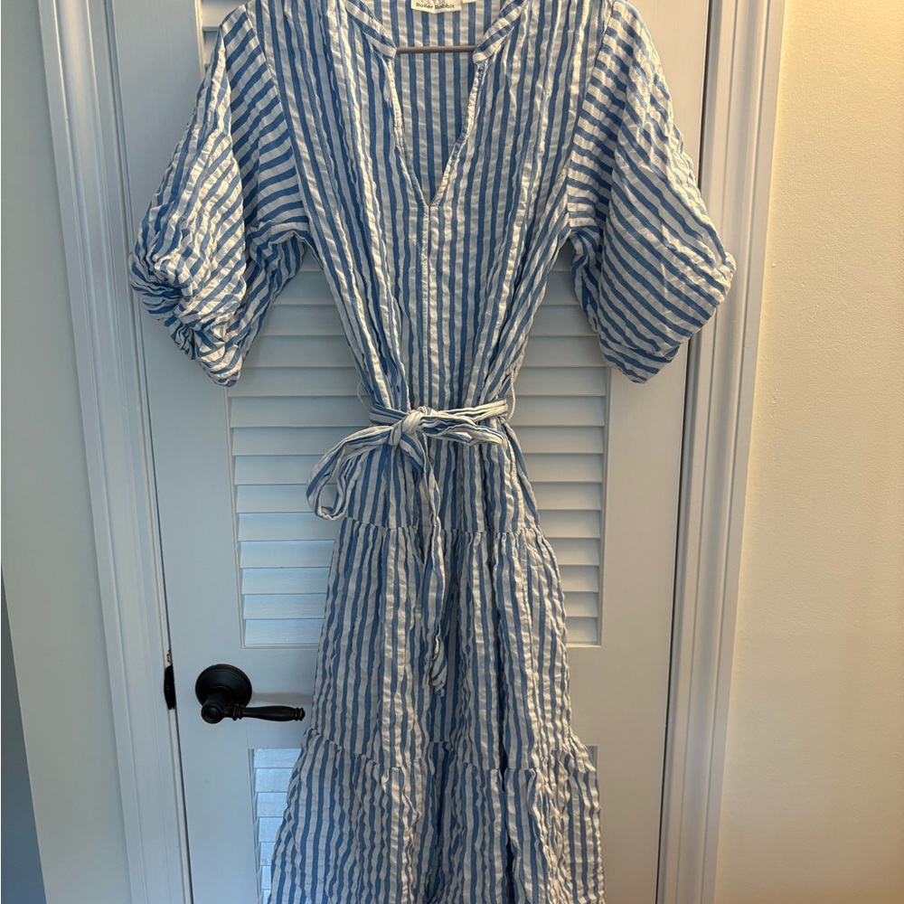 Roller Rabbit Blue and White Seersucker Dress